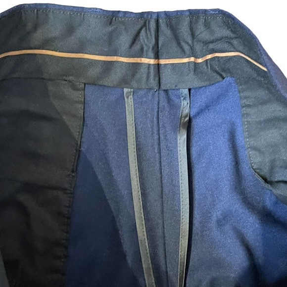 Wool Cashmere High-Rise Straight Leg‎ Dress Pants Flat Front Size 37R Women Blue - Picture 7 of 9